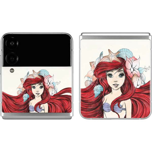 Disney The Little Mermaid Ariel Illustration Galaxy Z Flip4 5G Skin